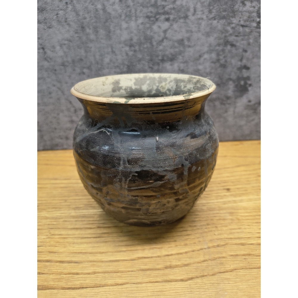 Hand Thrown Pottery Stoneware Vase Rusts And Browns Flower Pot
